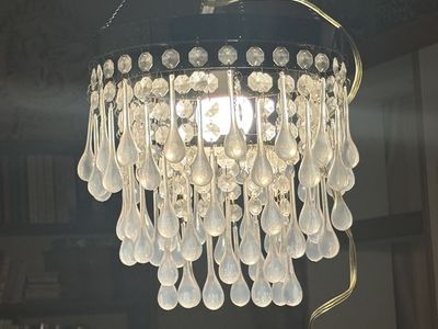 3 Tiered Crystal Large Teardrop Beaded Chandelier