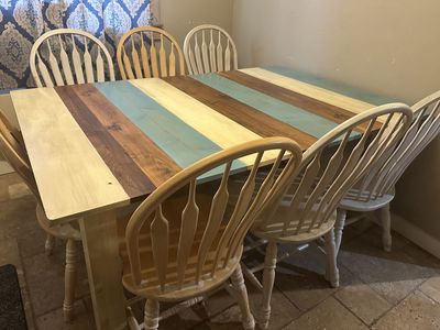 Solid real wood table and chairs