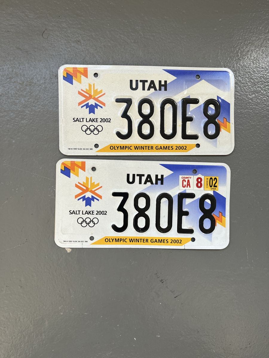 2002 Utah Olympic license plates