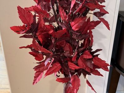 Artificial Red Leaf Lighted Tree Seasonal Decor