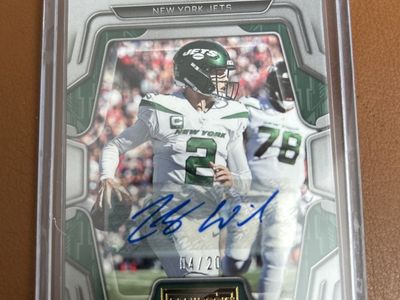 Zach Wilson 2022 Playbook New York Jets Autograph #4/20 Foil Stamp Hand Signed NFL Football Card BYU COUGARS Auto