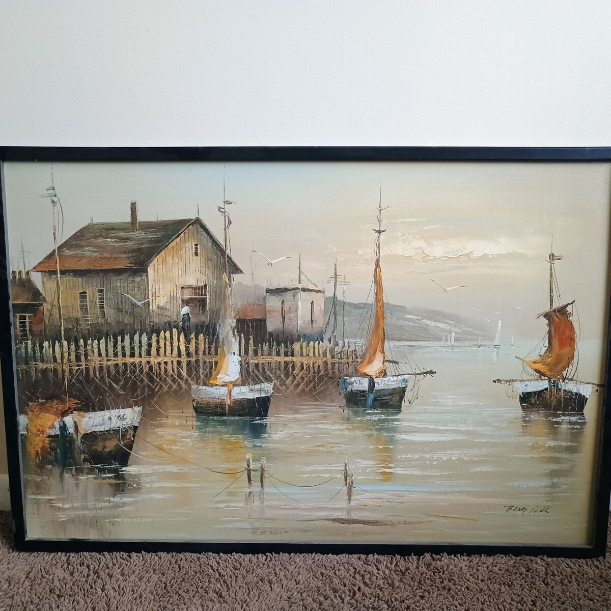 Painting - Boats in Harbor