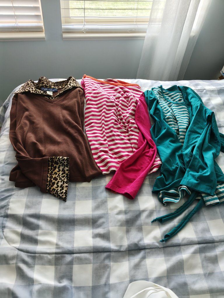 Three long sleeve blouses -- medium