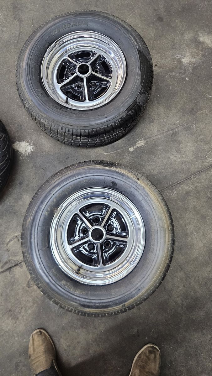 Used Chrome Wheels with Tires - Set of 2 Plymouth 5 x 4.5 205 70 14R