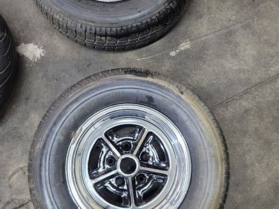 Used Chrome Wheels with Tires - Set of 2 Plymouth 5 x 4.5 205 70 14R