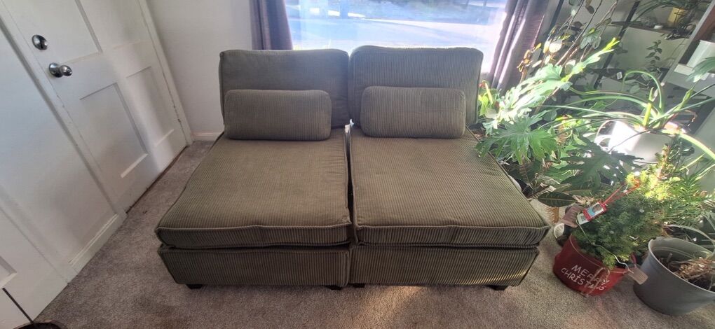 New Sliding Back Cushion Loveseat Chaise Sectional