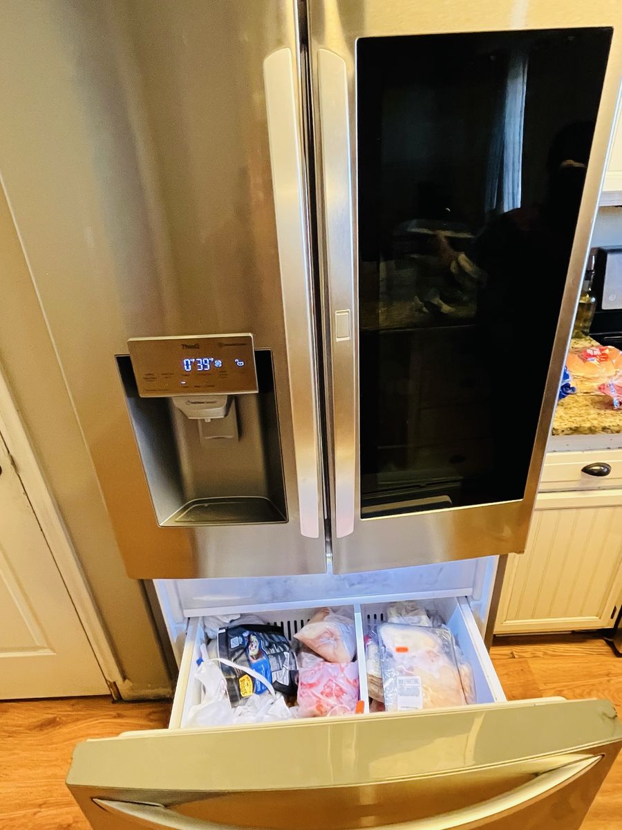 $980 OBO GOOD REFRIGERATOR LG GLASS DOOR IN DOOR STAINLESS STEEL