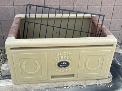 High Country Plastics Slow Feeder Saver Hay Bin with Metal Grid Grate