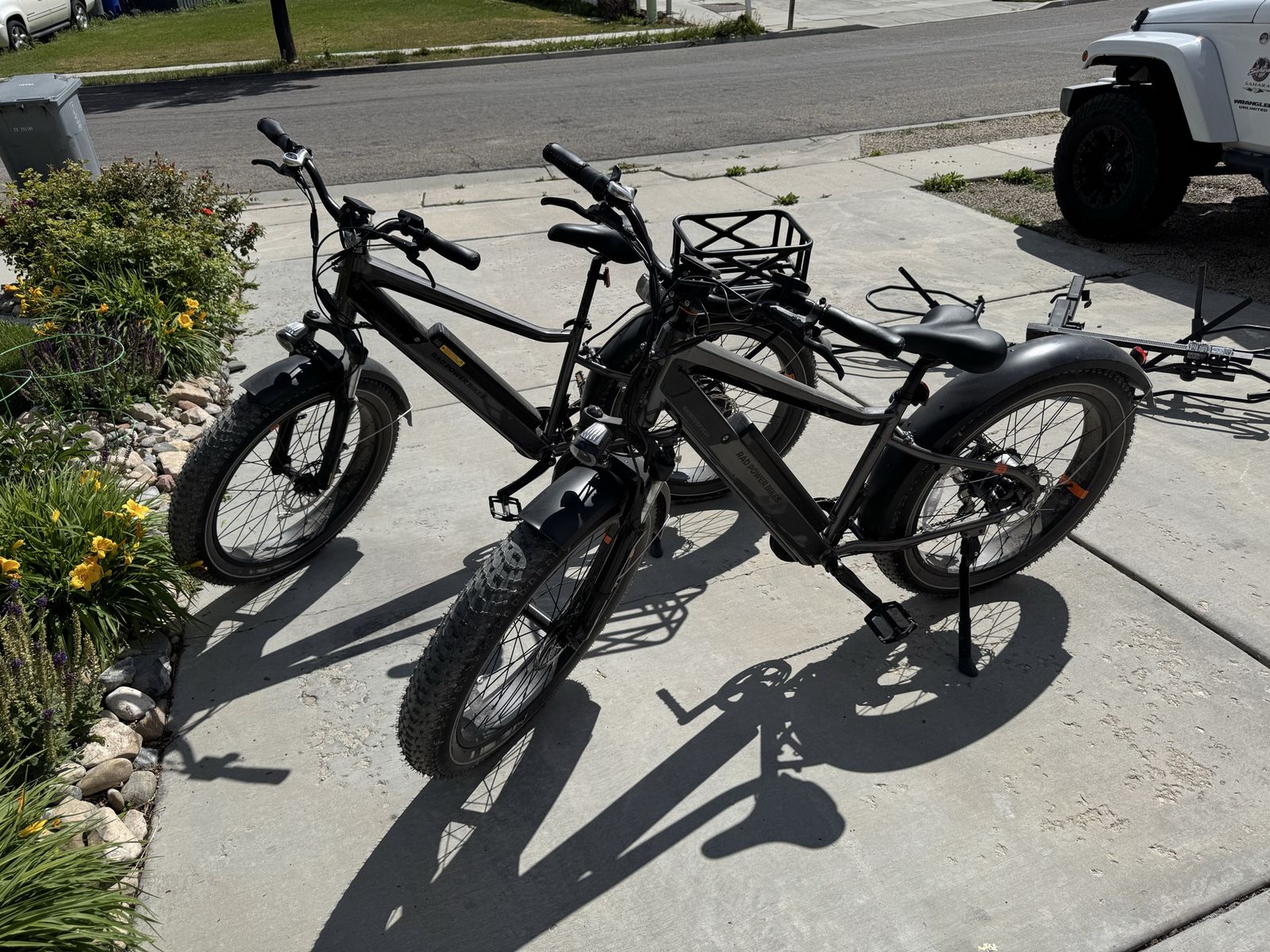 2 RadRover 6 Plus E-Bikes + Hitch Bike Rack (Like New) – $2,200