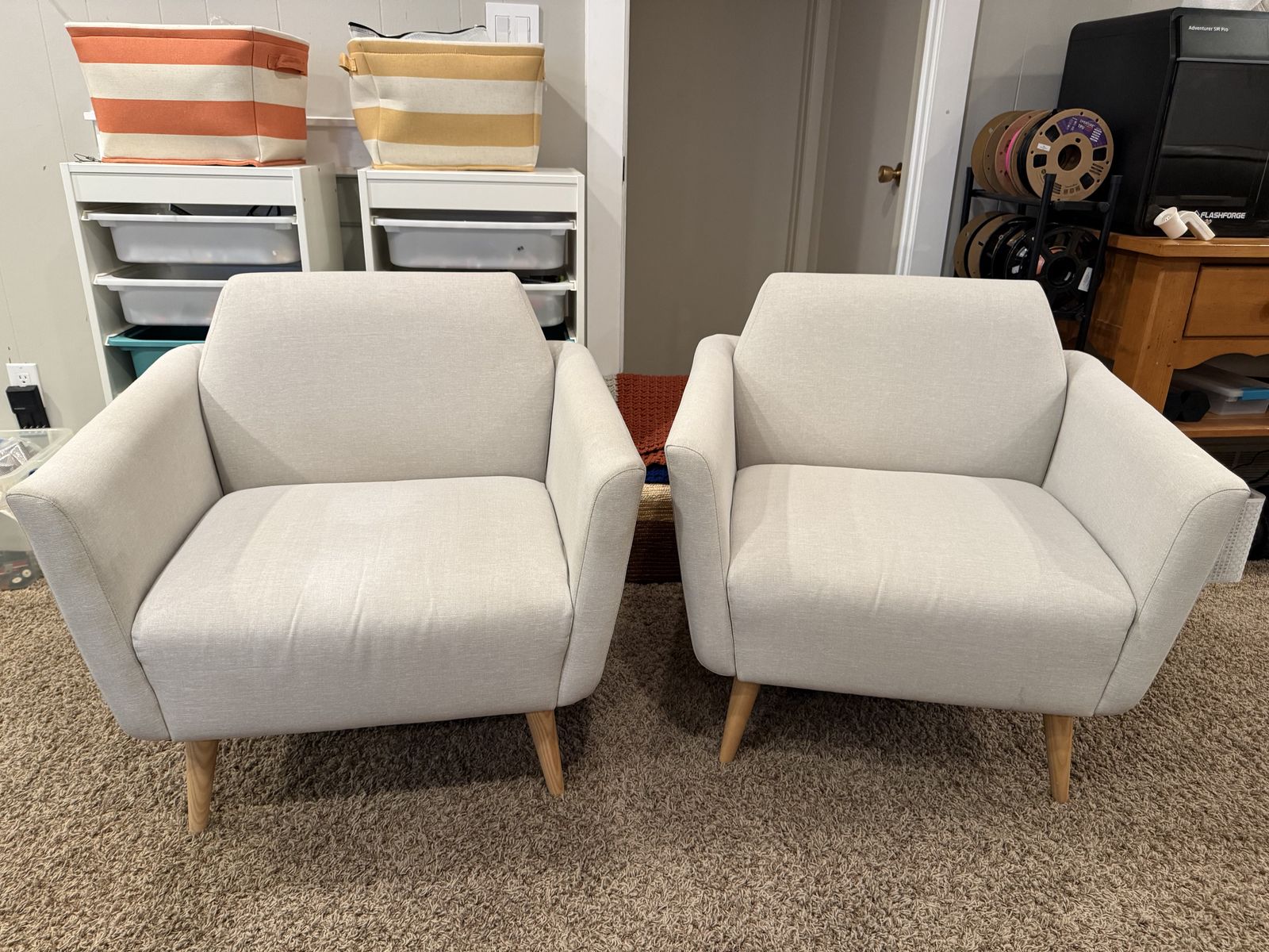Pair of Salt Studio Modern Lounge / Accent Chairs