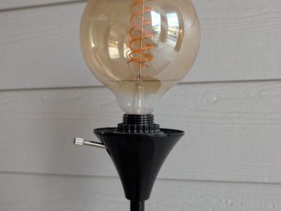 GENERIC FLOOR LAMP | 6FT TALL | 5" EDISON GLOBE BULB | BLACK