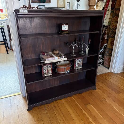 Vintage 1940s Dark Brown Finish Shelf