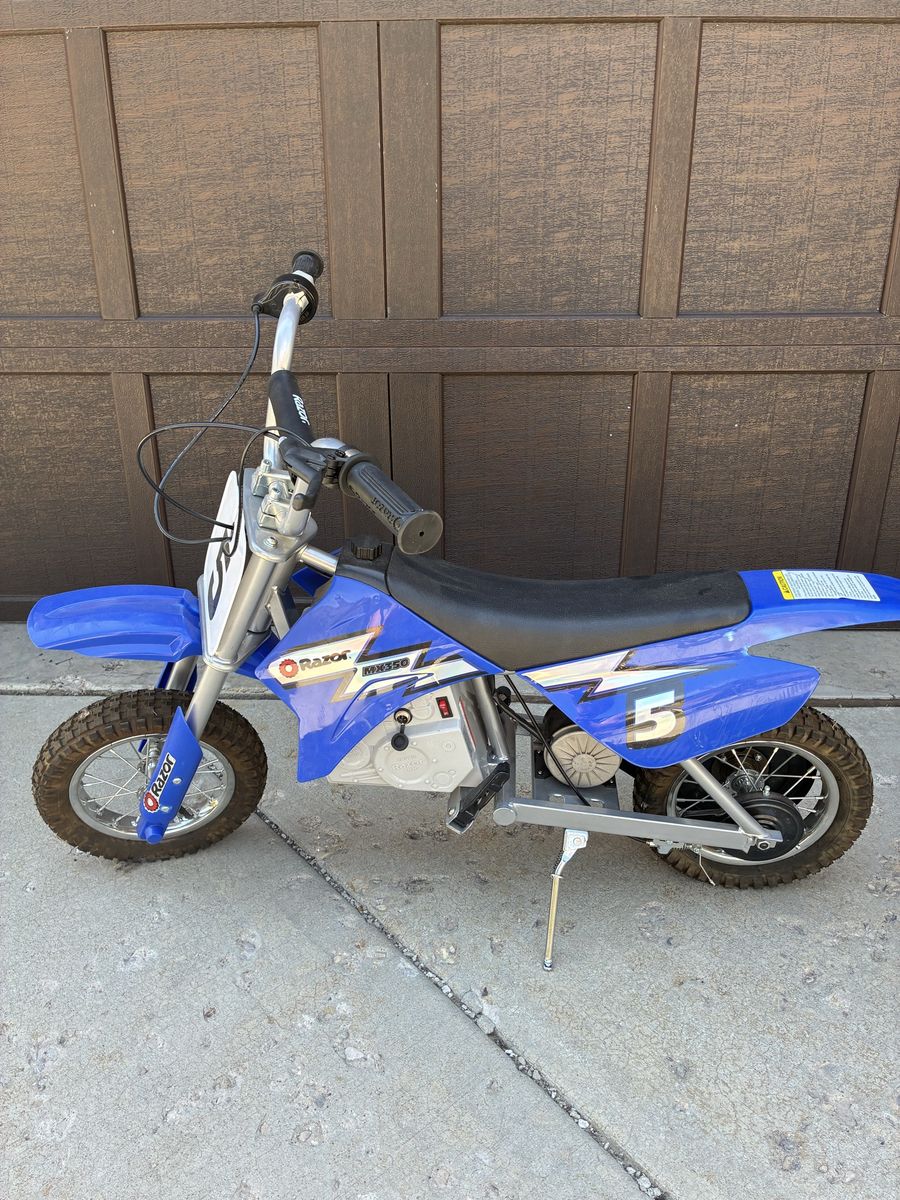 Razor MX350 Dirt Rocket Electric Motocross Bike - Blue, hardly used