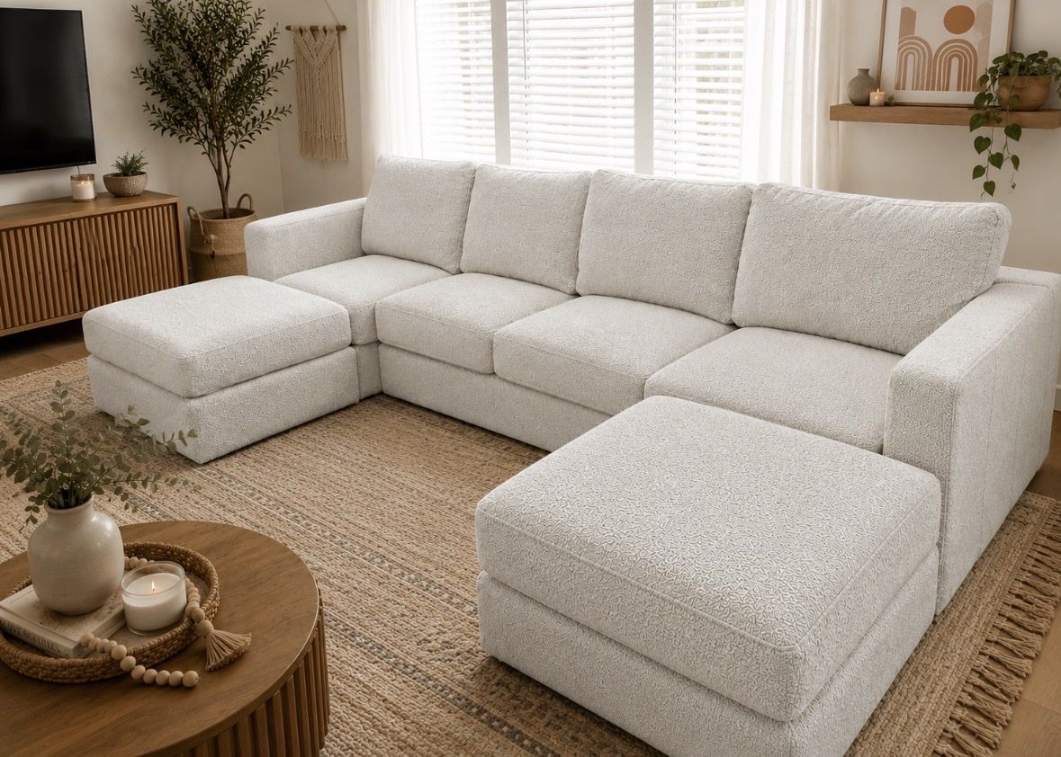 LoveSac Double Chaise Sectional in Cloud Boucle