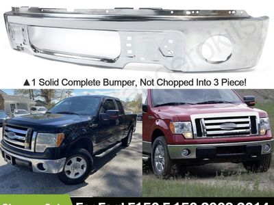 NEW Chrome Steel Front Bumper Face Bar for 09-2014 Ford F150 F-150 Pickup w/ Fog