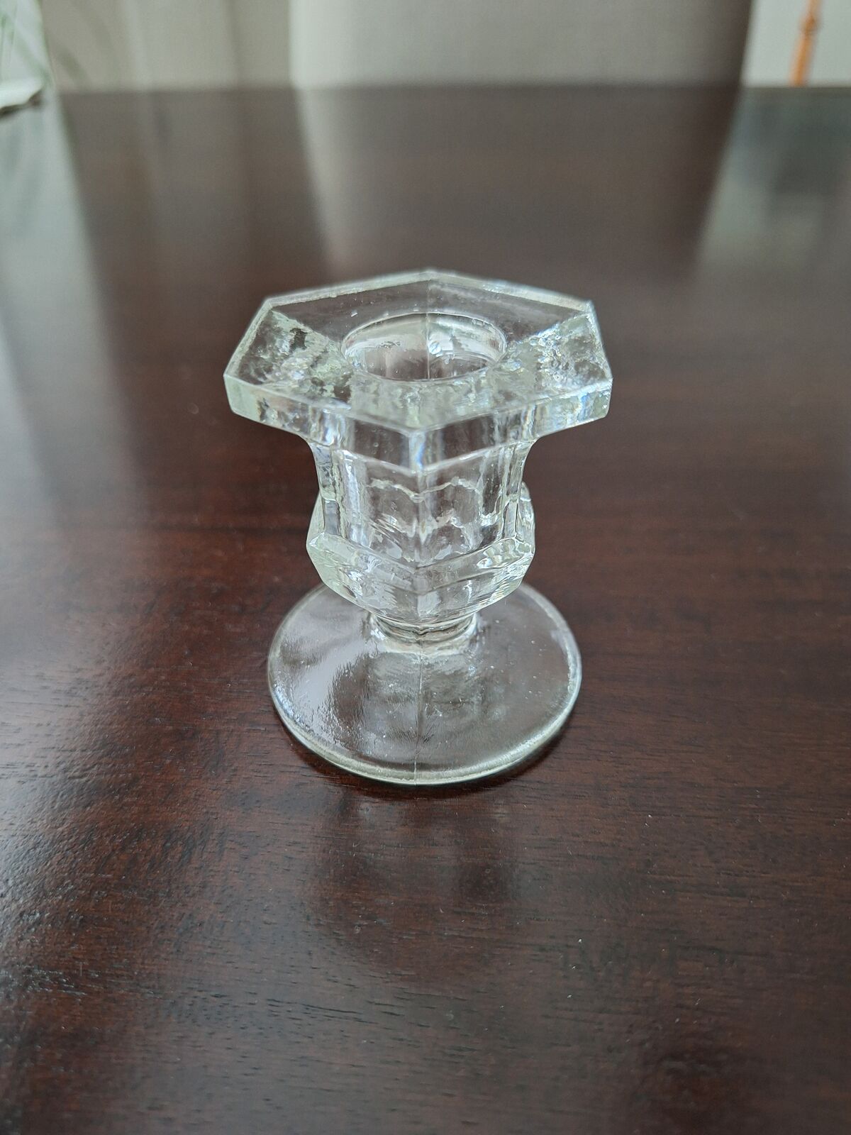 Vintage Crystal Cut Glass Tapered Candle Holder