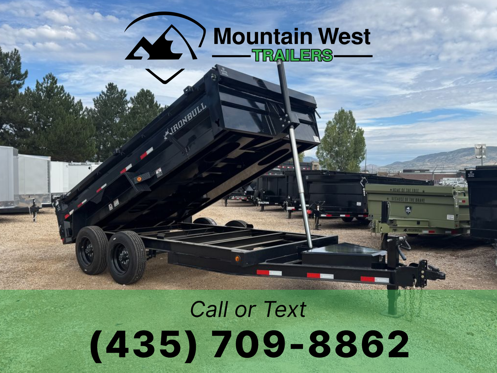 2026 Iron Bull Trailers 7X14-16K Telescopic Dump Trailer w/ 2ft Sides