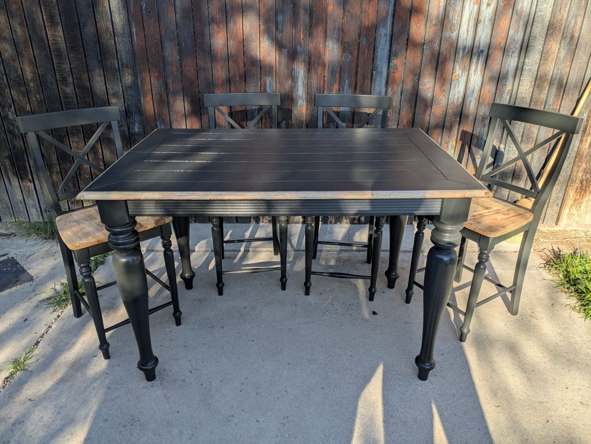 Refinished Modern Farmhouse Dining Table Set