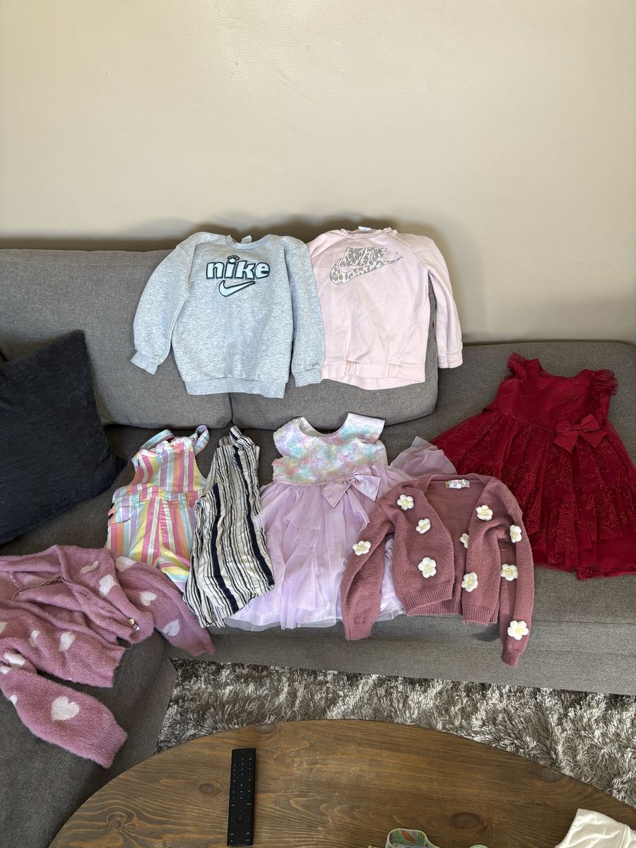 Girls Clothing Bundle Assorted Dresses Sweatshirts Cardigans 6/7