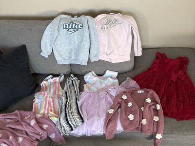 Girls Clothing Bundle Assorted Dresses Sweatshirts Cardigans 6/7