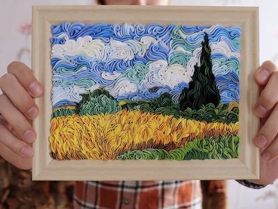 Original LiskaFlower (Alisa Lariushkina) Commission – Van Gogh Wheat Field 3D Clay Artwork