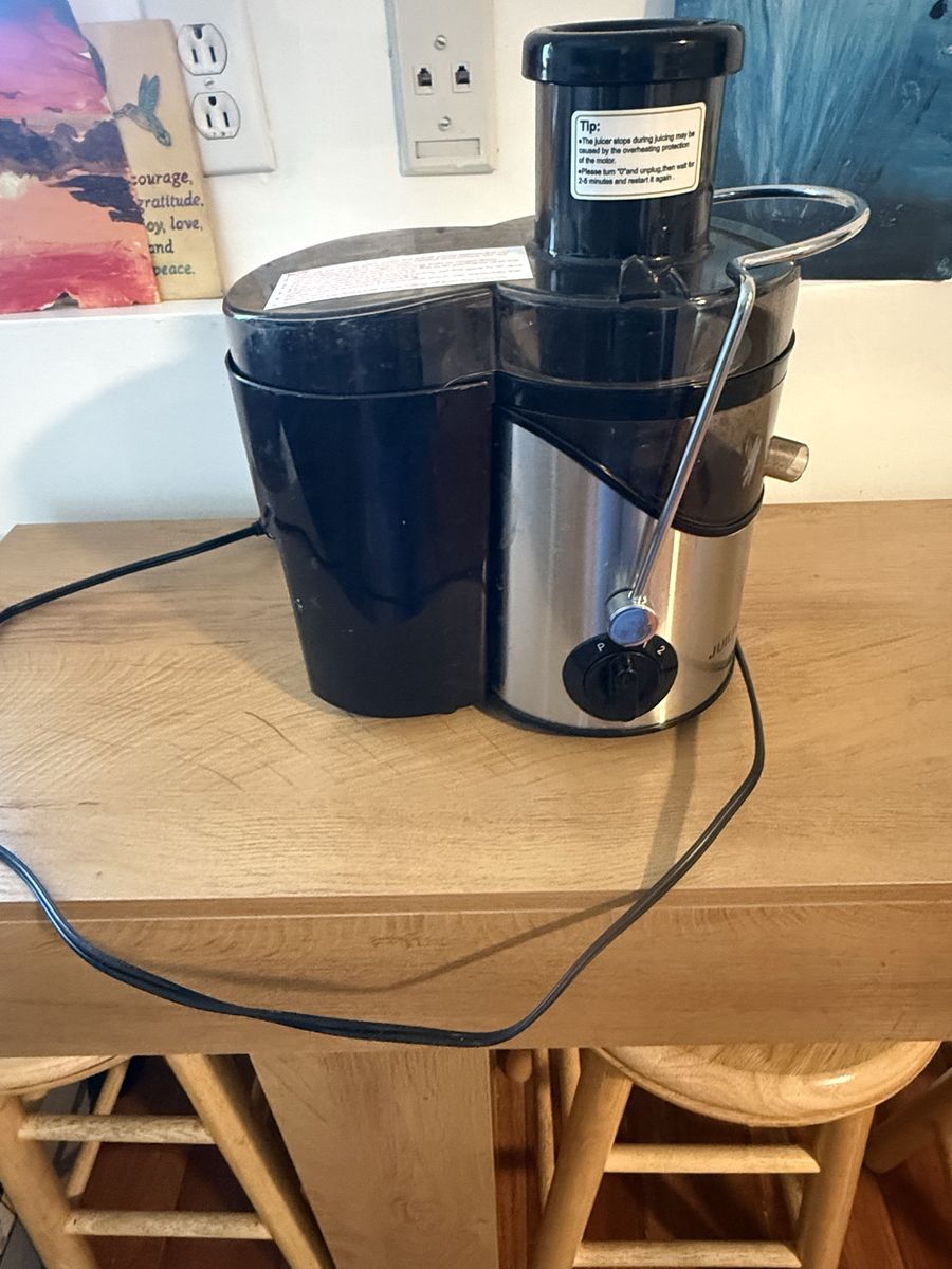 Juilist Electric Centrifugal Juicer Machine - Stainless Steel & Black
