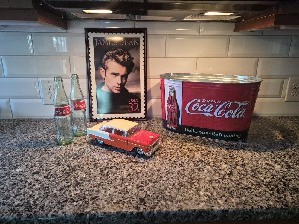 James Dean Sign, 1957 Chevy Bel Air Die-cast Car Decor Set