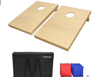 New Small Portable 3 FT X 2 FT SOLID WOOD PREMIUM CORNHOLE SET