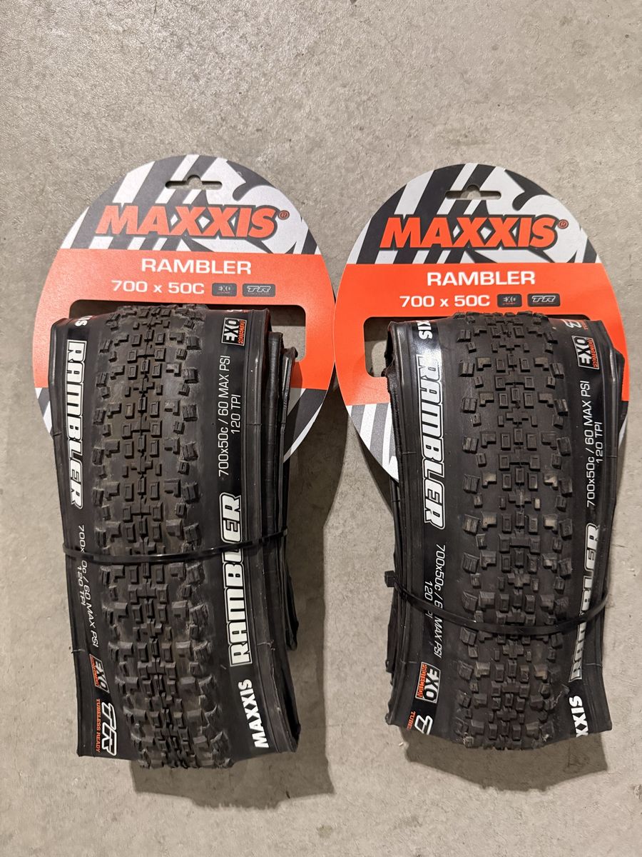 New Maxxis Rambler 700x50C EXO/TR Gravel Bike Tire Set (Pair)