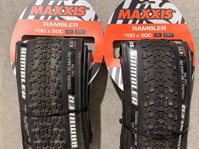 New Maxxis Rambler 700x50C EXO/TR Gravel Bike Tire Set (Pair)
