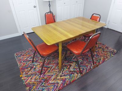 Vintage Wooden Extendable Table + 4 Retro Chairs – Solid & Stylish! $199