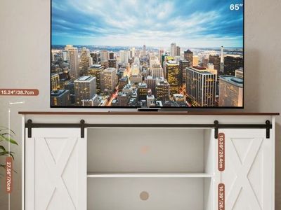 New farmhouse TV stand -white