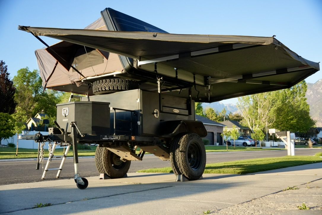 2018 Smittybiltt scout overland trailer – 4-person rtt, 270 awning, lock n roll