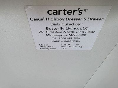 Carter's Highboy 5 Drawer Chest