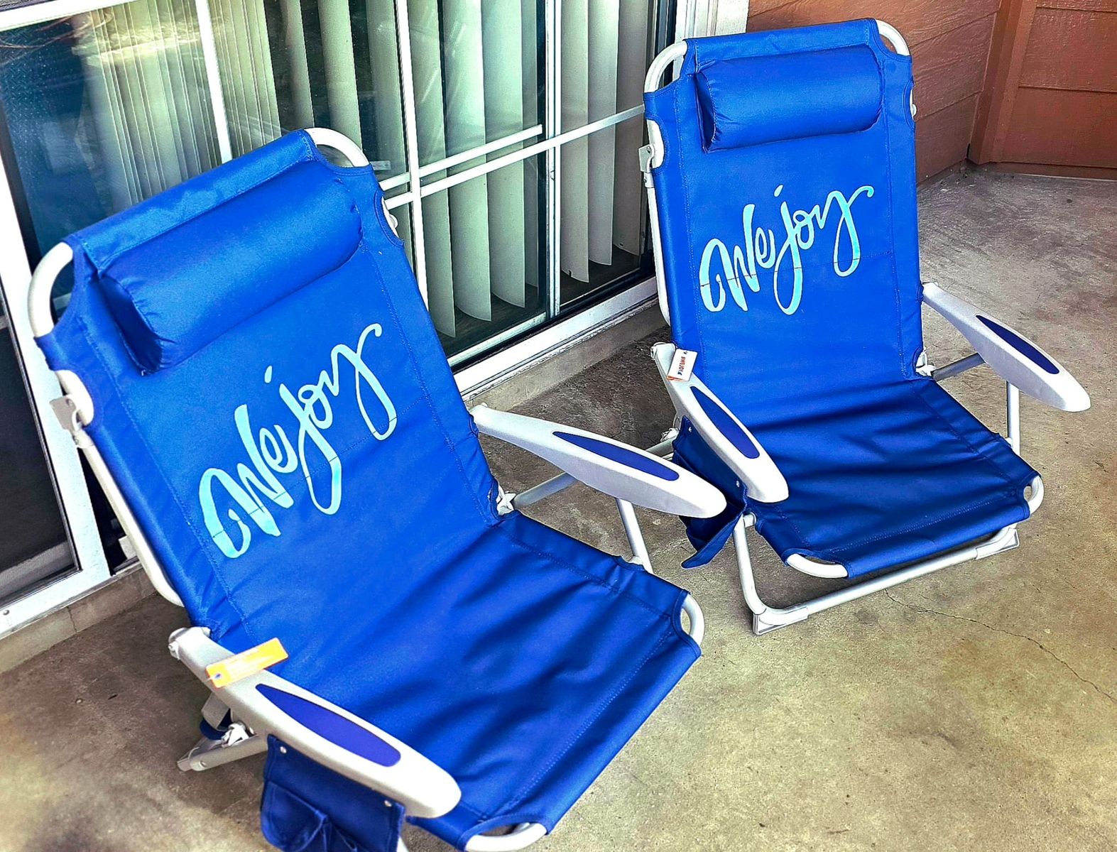 WEJOY Adult beach chair, adjustable reclining position, fully reclining, lightweight, foldable.