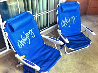 WEJOY Adult beach chair, adjustable reclining position, fully reclining, lightweight, foldable.