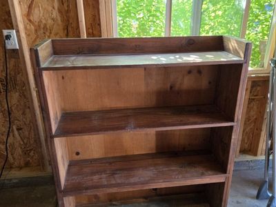 Wooden Bookshelf with Three Shelves