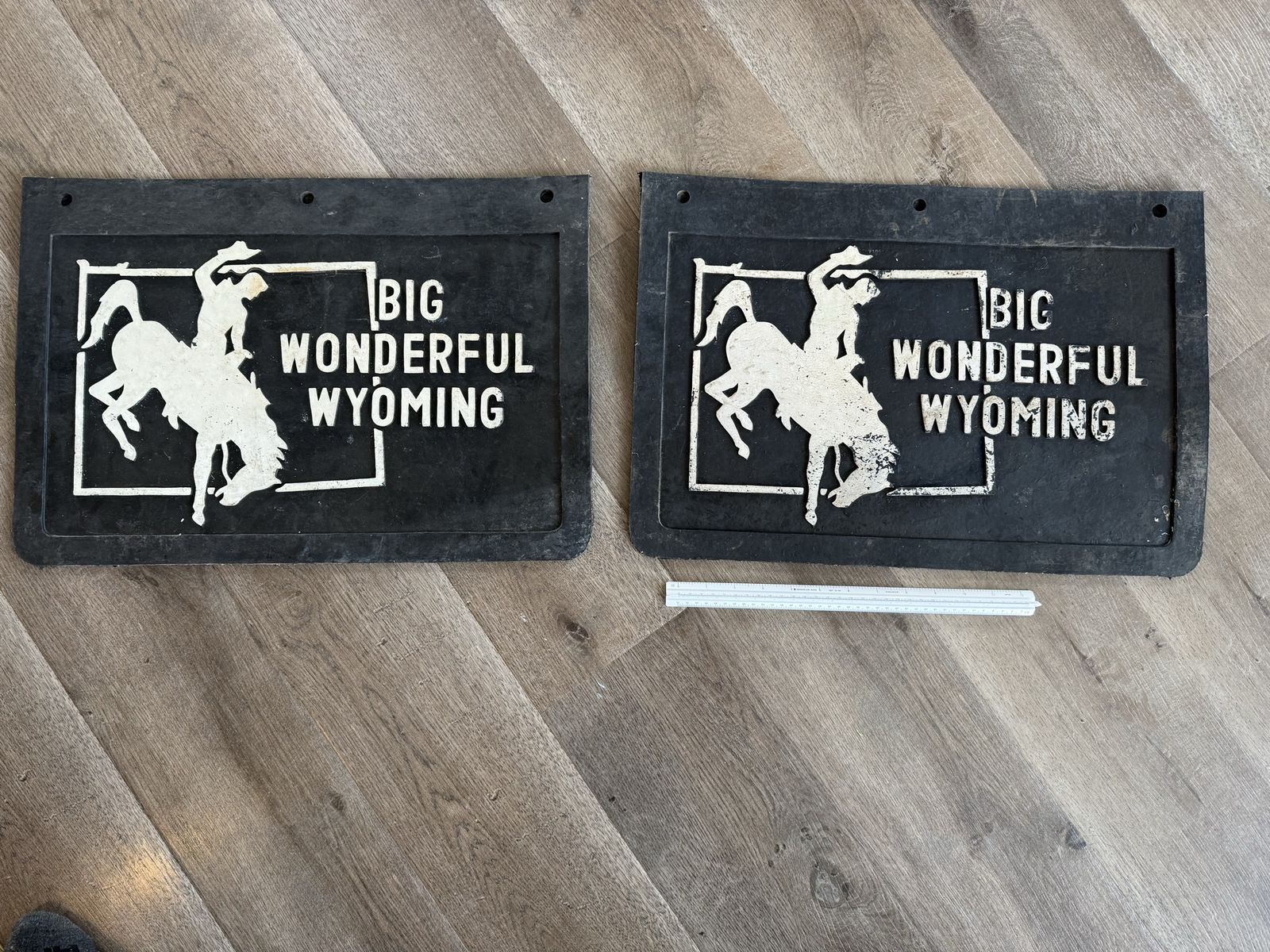 Vintage Big Wonderful Wyoming Rubber Mud Flaps 