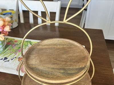Modern Farmhouse Decorative Bunny Tray
