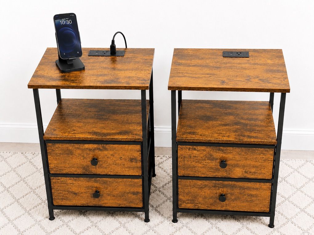 Nightstands With Charging Station New