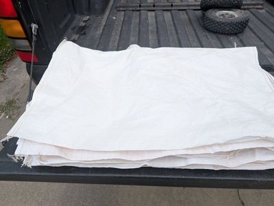 White Woven Polypropylene Sandbags - Durable, Reusable, Empty (Approx. 10+ Bags)