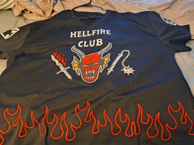 Hellfire Club Hawkins High Football Jersey Size 3xl - Stranger Things Inspired Black/Red