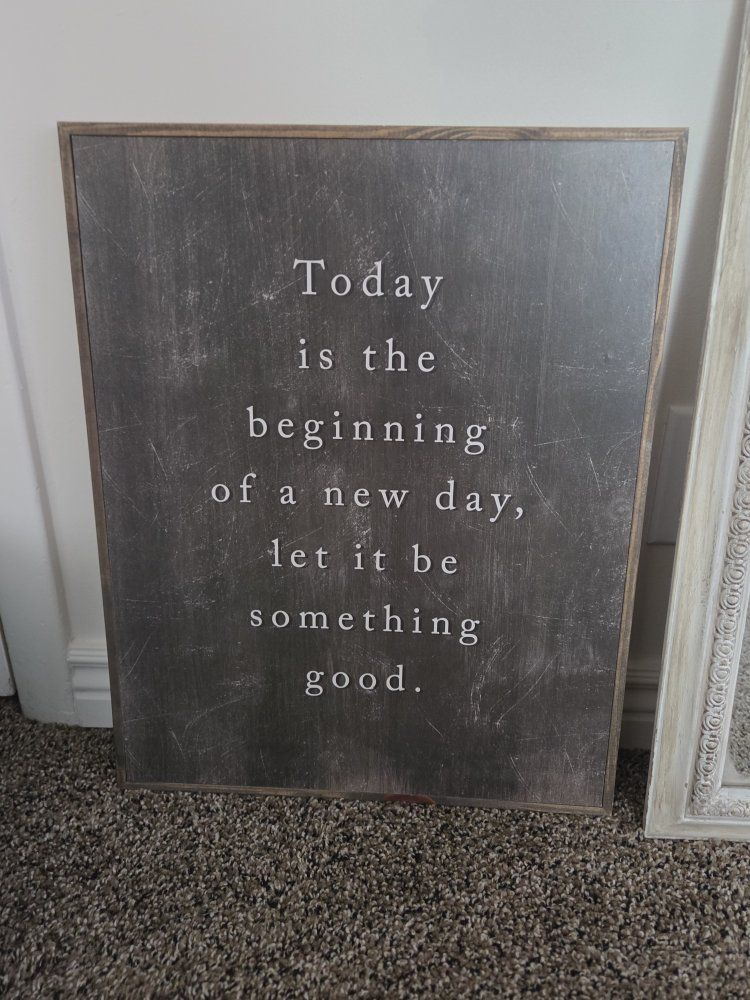 Home Decor Bundle - Quotes Wall Art, Pan Clock, and Distressed Mirror