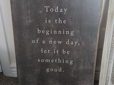 Home Decor Bundle - Quotes Wall Art, Pan Clock, and Distressed Mirror