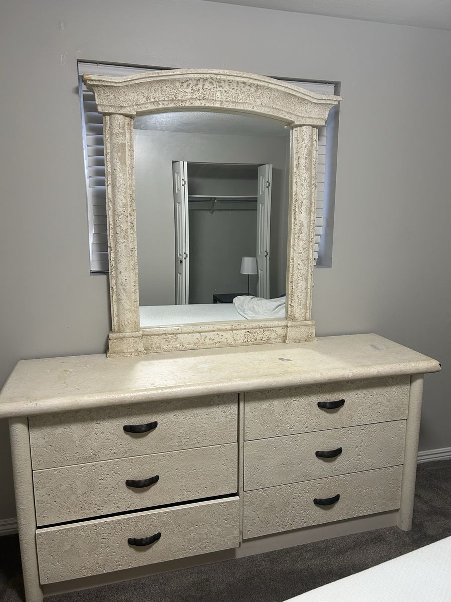 Grecian Styled Dresser with Mirror