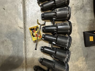 Rain Bird Rotor Sprinkler Heads (Lot of 8) with Nozzles & Adjustment Tool - Heavy-Duty for Large Lawns