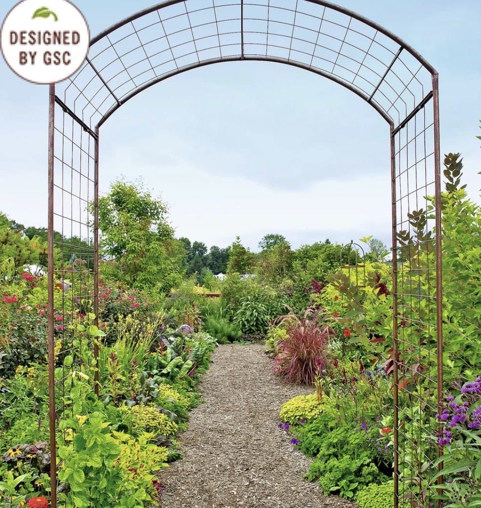 New 8’ heavy metal garden arch arbor trellis