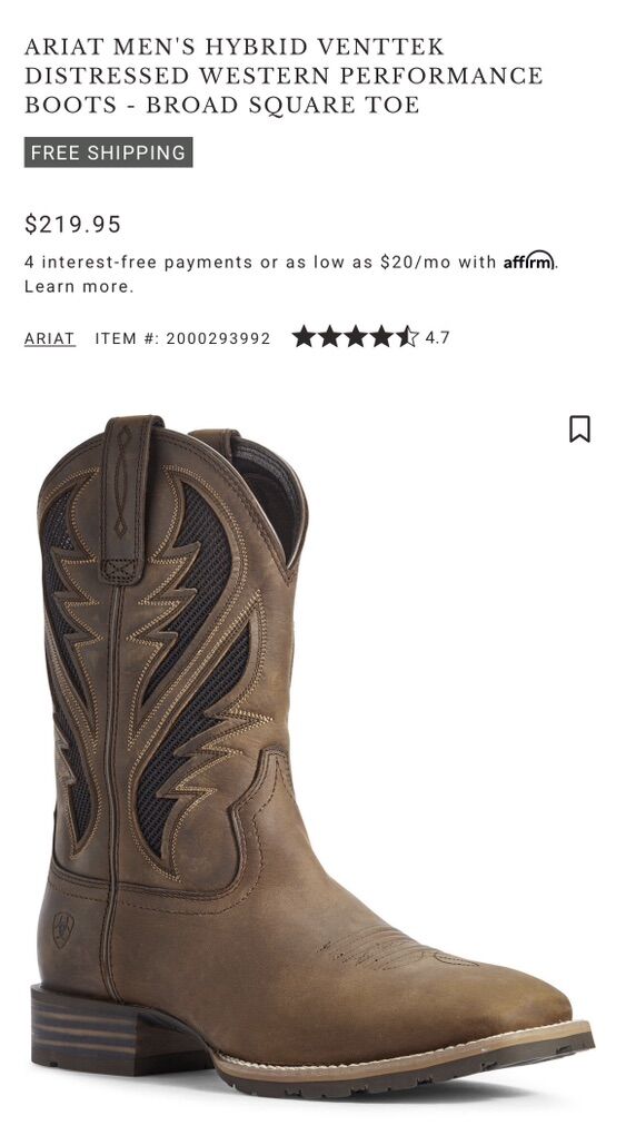 Ariat Mens Venttek Boot 8.5EE