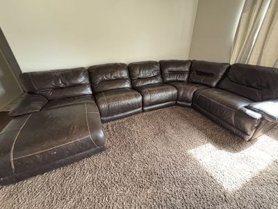 Leather sectional corner couch