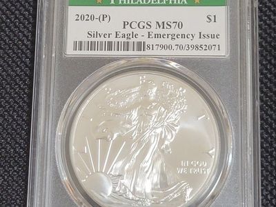 2020-(P) $1 PCGS MS70 Silver Eagle Emergency Issue Philadelphia Struck
